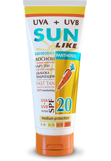 Слънцезащитен лосион PANTHENOL SUN LIKE SPF 20