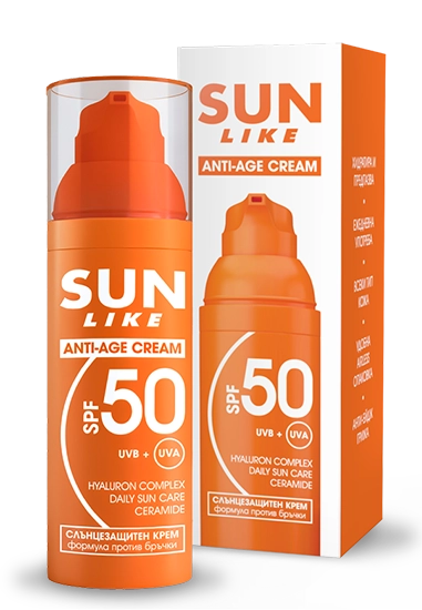 Анти-ейдж слънцезащитен крем за лице SPF50