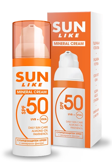 Минерален слънцезащитен крем за лице SPF50